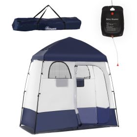 Outsunny Shower Tent, Pop Up Privacy Shelter for Camping, Dressing Changing Room, Portable Instant Outdoor Shower Tent Enclosure w/ 2 Rooms, Shower Ba