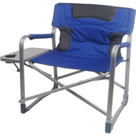XXL Folding Padded Director Chair with Side Table; Red