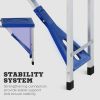 Outsunny Folding Picnic Table with Seats and Umbrella Hole, Portable Camping Chairs Set, 4-Seat, Aluminum Frame, Blue