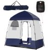 Outsunny Shower Tent, Pop Up Privacy Shelter for Camping, Dressing Changing Room, Portable Instant Outdoor Shower Tent Enclosure w/ 2 Rooms, Shower Ba