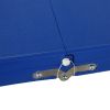 Outsunny Folding Picnic Table with Seats and Umbrella Hole, Portable Camping Chairs Set, 4-Seat, Aluminum Frame, Blue