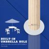 Outsunny Folding Picnic Table with Seats and Umbrella Hole, Portable Camping Chairs Set, 4-Seat, Aluminum Frame, Blue