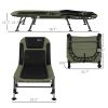 Outsunny Camping Cot for Adults, Folding Bed with Soft Padded Cushions & Headrest, 180¬∞ Adjustable Reclining Lounger, Heavy Duty and Portable with a