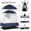 Outsunny Shower Tent, Pop Up Privacy Shelter for Camping, Dressing Changing Room, Portable Instant Outdoor Shower Tent Enclosure w/ 2 Rooms, Shower Ba