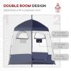 Outsunny Shower Tent, Pop Up Privacy Shelter for Camping, Dressing Changing Room, Portable Instant Outdoor Shower Tent Enclosure w/ 2 Rooms, Shower Ba